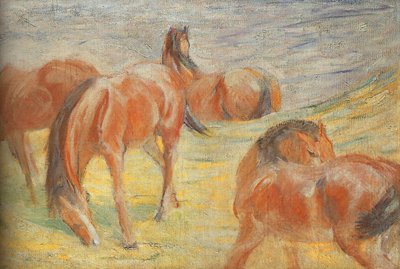 Caballos pastando de Franz Marc